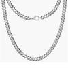 Adabele 2pcs 304 Grade Surgical Stainless Steel 18 Inch Diamond-Cut Cuban Curb Chain Necklace 5mm Large Thick Women Men Neck Chain SK7-E18 view 2