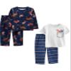 Simple Joys by Carter's Boy's Loose-Fit Fleece Pajama Set, Blue/Space Dino, 4T view 1