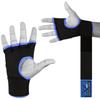 BEAST RAGE Inner Gloves with Hand Wraps Quick Wrap Long 36" Wrist Support MMA Muay Thai Bandages Punching Martial Arts Training Men Women Kickboxing Bandages Under Bag Gloves (Blue/Black, M (Adult)) view 3