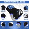 BEAST RAGE Inner Gloves with Hand Wraps Quick Wrap Long 36" Wrist Support MMA Muay Thai Bandages Punching Martial Arts Training Men Women Kickboxing Bandages Under Bag Gloves (Blue/Black, M (Adult)) view 4
