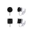 YOQUCOL 2 Pairs 8MM Black Cubic Zirconia Crystal Clip On Earrings Non Pierced Stud Earrings For Women view 1