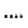YOQUCOL 2 Pairs 8MM Black Cubic Zirconia Crystal Clip On Earrings Non Pierced Stud Earrings For Women view 3