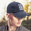 That's Whats I Do I Fix Stuff and I Know Things Distressed Baseball Caps for Men Graphic Washed Denim Adjustable Hat view 4