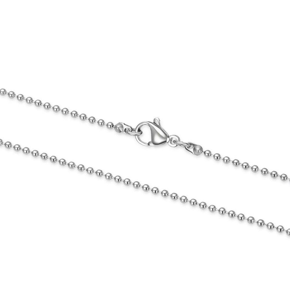Adabele 2pcs 304 Grade Surgical Stainless Steel 18 Inch Beaded Ball Chain Necklace 3mm Large Strong Waterproof Women Neck Chain SK4-D18