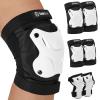 Tanden Skating Protective Gear Adult Knee and Elbow Pads Wrist Guards for Roller Skating Skateboarding, Skate Pads Adult Knee Pads for Men Women White view 1