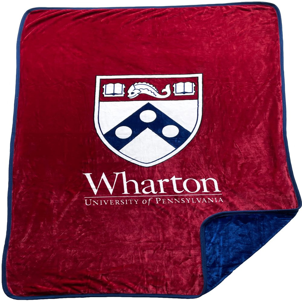 Dormitory 101 U Penn Wharton Premium Quality Plush Fleece Blanket - X Large 60"X80". Queen Size. Great Gift!