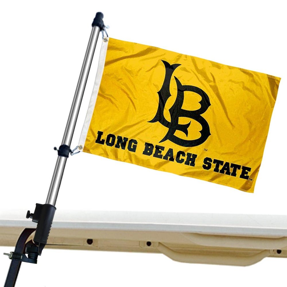 Cal State Long Beach 49ers Golf Cart Flag Pole and Holder Mounting Bracket