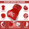 BEAST RAGE Inner Gloves with Hand Wraps Quick Wrap Long 36" Wrist Support MMA Muay Thai Bandages Punching Martial Arts Training Men Women Kickboxing Bandages Under Bag Gloves (Red Rage, S (Adult)) view 3