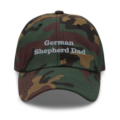German Shepherd dad hat, Embroidered Baseball hat, German Shepherd hat Dog dad, Dog dad Gifts. Green Camo