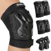 Tanden Skating Protective Gear Adult Knee and Elbow Pads Wrist Guards for Roller Skating Skateboarding, Skate Pads Adult Knee Pads for Men Women Black view 1