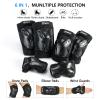 Tanden Skating Protective Gear Adult Knee and Elbow Pads Wrist Guards for Roller Skating Skateboarding, Skate Pads Adult Knee Pads for Men Women Black view 2
