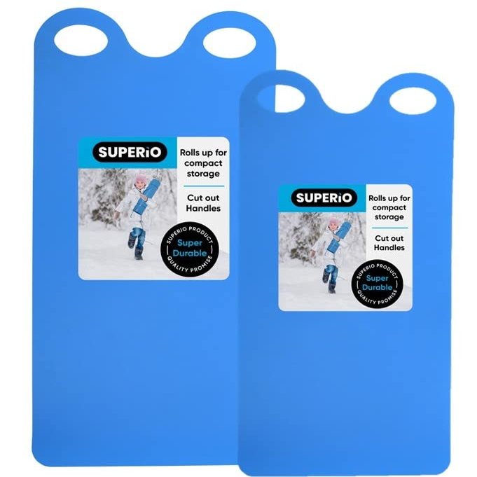 Superio Snow Slider Mat, Flexible Snow Sled Flying Carpet, Roll up Sleds for Kids and Adults 36" and 54" Lightweight Portable Plastic Snowboard Sled (Blue)