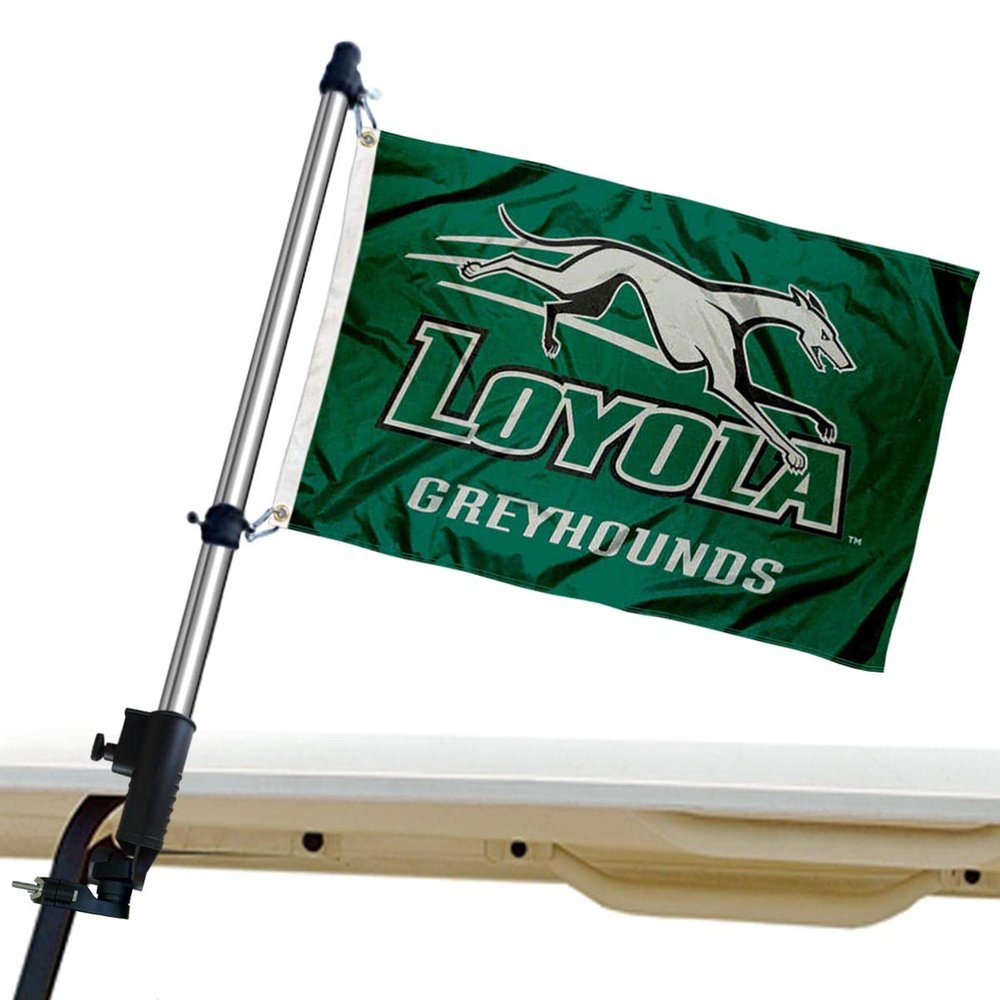 College Flags & Banners Co. Loyola Maryland Greyhounds Golf Cart Flag Pole and Holder Mounting Bracket