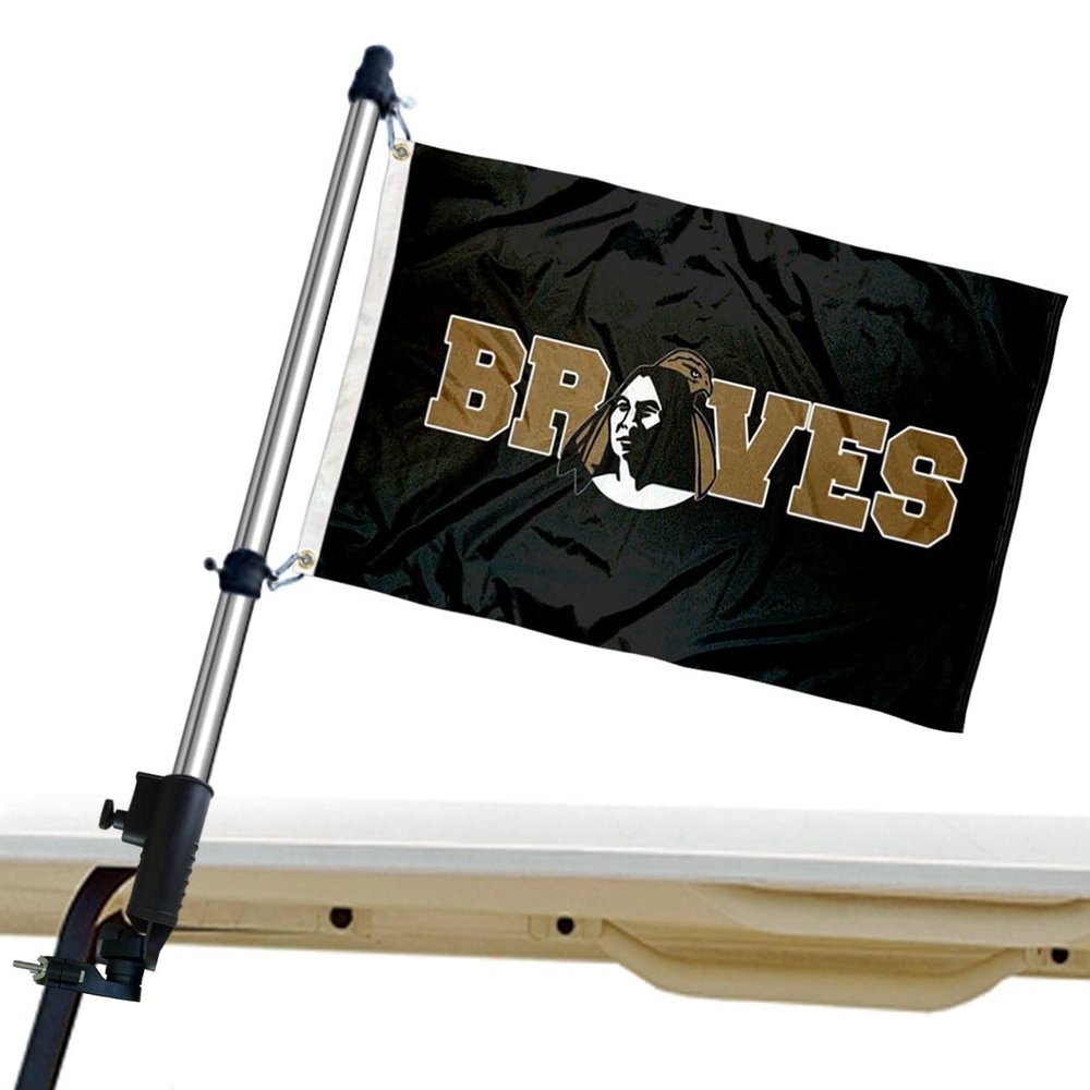 College Flags & Banners Co. UNC Pembroke Braves Golf Cart Flag Pole and Holder Mounting Bracket