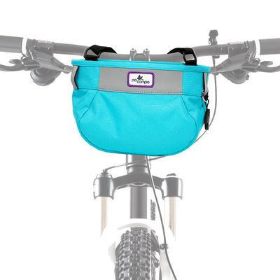 Po Campo Kids Bicycle Basket Whoosh Bike Basket Front Frame Handlebar Bag Waterproof Fabric Bike Basket for Boys, Girls, Toddlers Bike or Scooter (Blast Blue)