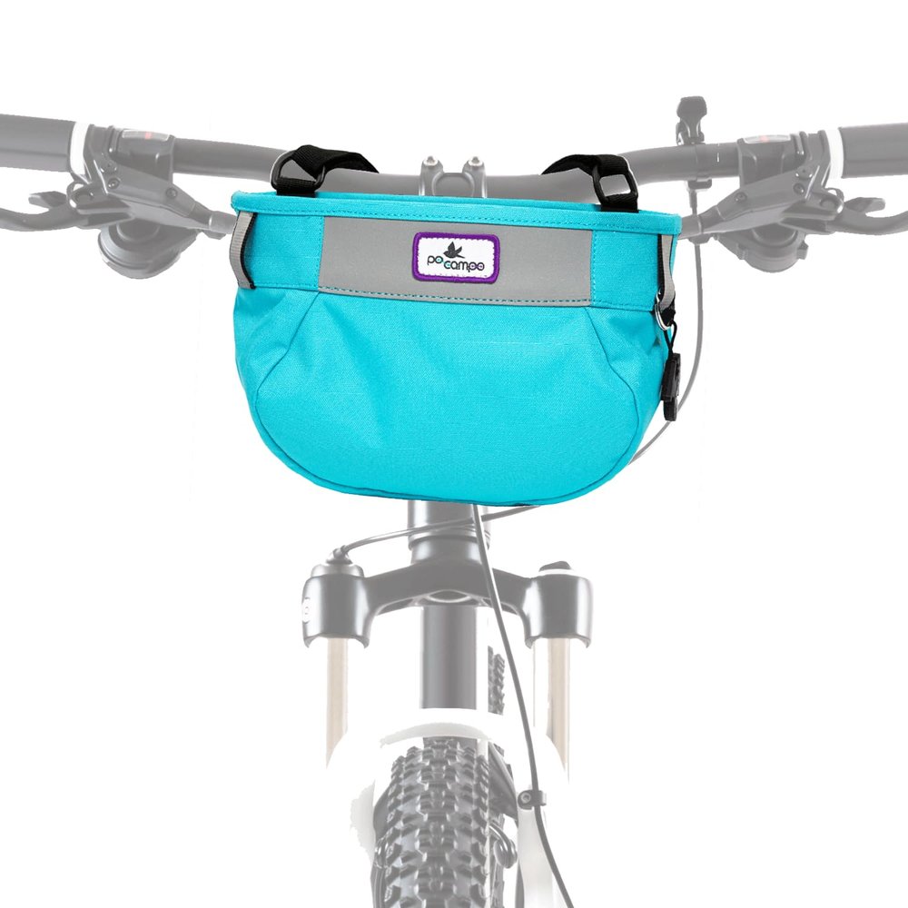 Po Campo Kids Bicycle Basket Whoosh Bike Basket Front Frame Handlebar Bag Waterproof Fabric Bike Basket for Boys, Girls, Toddlers Bike or Scooter (Blast Blue)
