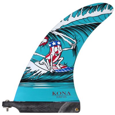 KONA SURF CO. Classic Single Single Center Fin for Longboard, Surfboard and Paddleboard (Firecracker, 8in)