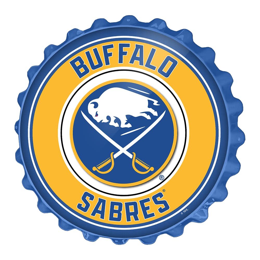 The Fan-Brand NHL Buffalo Sabres: Bottle Cap Wall Sign - Sports Team Bar Sign Dcor: Home, Dorm, Garage, Office, Fan Cave