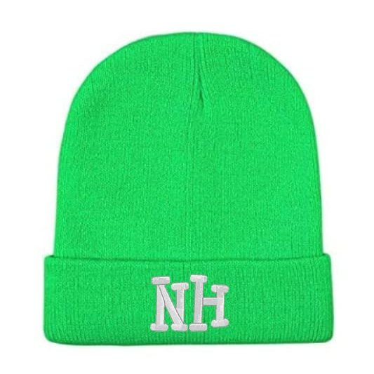 Custom Embroidered Knitted Winter Beanies Acrylic Warm Skull Cap Cuff Watch Hat for Boys or Girls (Green)
