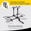 Stromberg Carlson BC-204HD Heavy Duty Platform Mount Bike Rack  Folding Hitch Carrier for 4 Bikes, Fits 2" Hitch Receiver, Durable Transport Solution, Compatible with Cars, SUVs, Truck and Trailer view 3