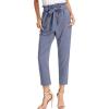 Maiyifu-GJ Women's High Waist Paper Bag Pants Solid Self Tie Belted Pencil Trouser Casual Drawstring Long Pants with Pocket (Light Blue,Medium) view 1
