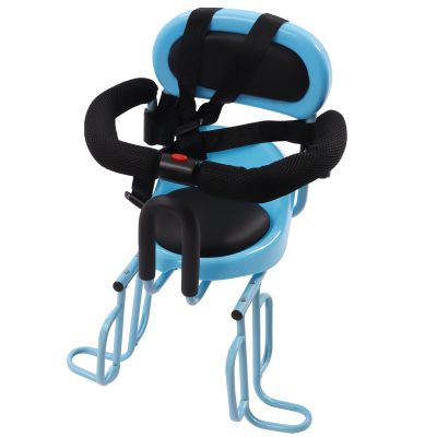 CNCEST Rear Child Bike Seat Attachment with Nonslip Handrails & Seat Cushion, Upthehill Full Fence Rear Mount Baby Carrier Seat Baby Chair Bike Carrier Bicycle Seat for Kids and Children (Blue)