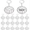 Taiyin 18 Pcs Large Size Volleyball Keychain Bulk DIY Sublimation Sports Charms Stuff Gifts Keychain for Team Party Favors(White) view 1