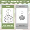 Taiyin 18 Pcs Large Size Volleyball Keychain Bulk DIY Sublimation Sports Charms Stuff Gifts Keychain for Team Party Favors(White) view 2