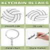 Taiyin 18 Pcs Large Size Volleyball Keychain Bulk DIY Sublimation Sports Charms Stuff Gifts Keychain for Team Party Favors(White) view 3