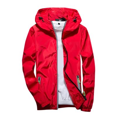 tuduoms Mens Soft Shell Fashion Running Jackets Reflective Lightweight Hooded Rain Jacket Waterproof Raincoat Cycling Jacket