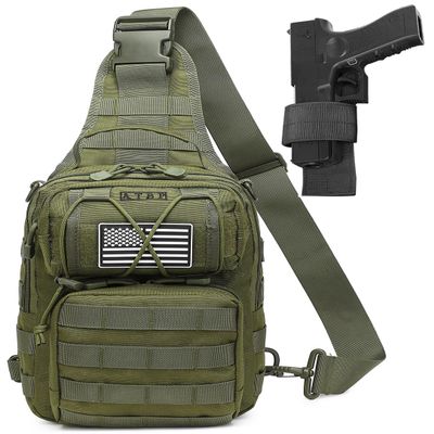 ATBP Tactical Sling Backpack Bag Pack for Men Military One Strap Shoulder Backpack Crossbody Bag With Holster 10 Liters