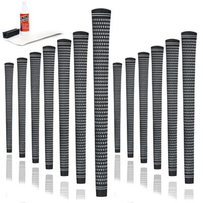 Karma Revolution Golf Grip Kit, Grip Tape, Solvent, Rubber Vise Clamp, 13 Black/White Standard Size No Alignment Necessary Easy Installation All-Weather Performance Replacement 360 Golf Grips for Men
