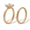 PalmBeach Jewelry Stainless Steel or Yellow Gold Ion-Plated Stainless Steel Princess Cubic Zirconia Solitaire Bridal Ring Set, 1.62 TCW CZ Size 10 view 2
