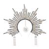 BLESSUME Goddess Gold Spike Halo Crown Headpiece NYLON ZIP TIE Wedding Bride Hair Band Tiara view 1
