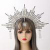 BLESSUME Goddess Gold Spike Halo Crown Headpiece NYLON ZIP TIE Wedding Bride Hair Band Tiara view 2