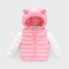 Toddler Baby Girls Boys Warm Vest Toddler Kids Baby Boys Girls Fall Winter Clothes Bear ears Zipper (Pink, 6-12 Months) view 2