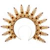 BLESSUME Goddess Gold Spike Halo Crown Headpiece NYLON ZIP TIE Wedding Bride Hair Band Tiara view 1