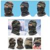 Women Men Winter Thermal Knitted Balaclava Hood with Fleece Lining Ski Mask Face Covering Neck Warmer Gaiter for Cycling Camouflage Green view 4