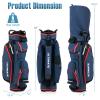 GYMAX Golf Bag, 14 Way Divider Golf Cart Bag with Rain Hood & Cooler Bag, Waterproof Golf Club Bag for Men & Women, Portable Lightweight Golf Bag (Navy) view 3