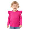 Magic Park 12M-14Y Baby Girl Blouse Toddler Short Long Ruffle T-Shirts Kids Girl Solid Color Tee Casual Tops for Girls (0032Q_Dark Pink, 2-3 Years) view 1