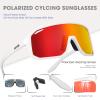 KAPVOE Polarized Cycling Glasses Sports Sunglasses, UV400 Running Fishing Baseball Glasses for Men Women K62 view 4