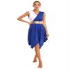 HULIJA Women's V Neck Sleeveless Praise Dance Dresses Irregular Liturgical Worship Dance Costume 03-BE Large view 1