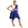 HULIJA Women's V Neck Sleeveless Praise Dance Dresses Irregular Liturgical Worship Dance Costume 03-BE Large view 2