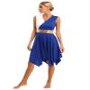 HULIJA Women's V Neck Sleeveless Praise Dance Dresses Irregular Liturgical Worship Dance Costume 03-BE Large view 3