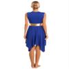 HULIJA Women's V Neck Sleeveless Praise Dance Dresses Irregular Liturgical Worship Dance Costume 03-BE Large view 4