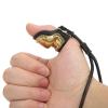 BigKing Archery Glove Hunting Thumb Finger Protector, Archery Thumb Ring Brass Soft Leather Thumb Guard Ring Archery Finger Protector for Traditional Bow Shooting Black