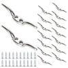APACALI 16 PCS Metal Rope Cleats Boat Cleat 2-3/5 Inch Boat Flagpole Cleat Hook, Boat Deck Dock Cleats with 32 Mounting Screws for Fixed Rope or Home Decor (Blinds Hook Curtains Sun Shade Ropes) view 1