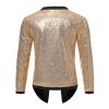 tuduoms Men's Cardigan Shiny Metallic Sequins Jacket 70's Disco Costume Open Front Blazer Christmas Rave Party Dress Shirt view 3