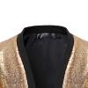 tuduoms Men's Cardigan Shiny Metallic Sequins Jacket 70's Disco Costume Open Front Blazer Christmas Rave Party Dress Shirt view 4