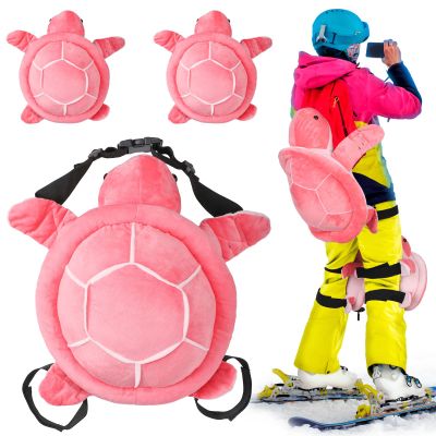 3pcs Turtle Butt Pads for Snowboarding Ski Protective Gear Set Cute Turtle 3D Hip Protectors for Skating Tortoise Cushion Padded Turtle Knee Pad for Kids Adults Skiing Roller Protection (Pink)